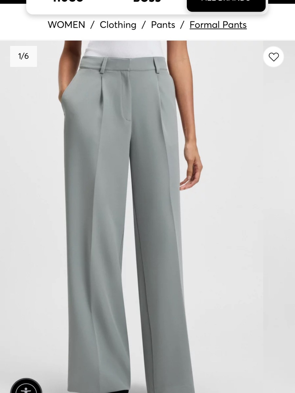 Boss by Hugo Boss Wide-Leg Formal Pants in mint green - Women
